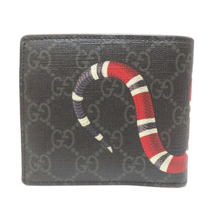 GUCCI 451266 GG Supreme Snake Print Bifold Wallet with Coin Pocket PVC mens [Used]