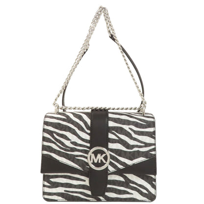 Michael Kors ChainShoulder MK Signature Zebra Pattern Shoulder Bag PVC Ladies [Used]