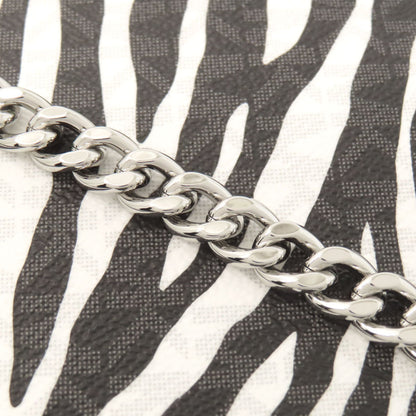 Michael Kors ChainShoulder MK Signature Zebra Pattern Shoulder Bag PVC Ladies [Used]