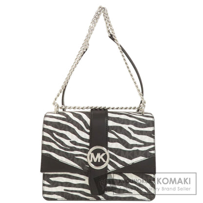 Michael Kors ChainShoulder MK Signature Zebra Pattern Shoulder Bag PVC Ladies [Used]