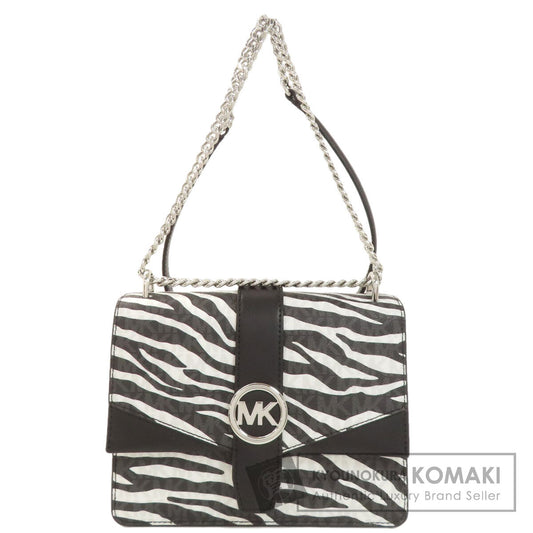 Michael Kors ChainShoulder MK Signature Zebra Pattern Shoulder Bag PVC Ladies [Used]