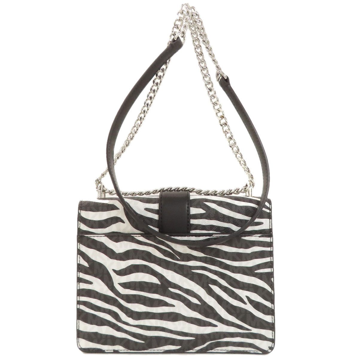 Michael Kors ChainShoulder MK Signature Zebra Pattern Shoulder Bag PVC Ladies [Used]