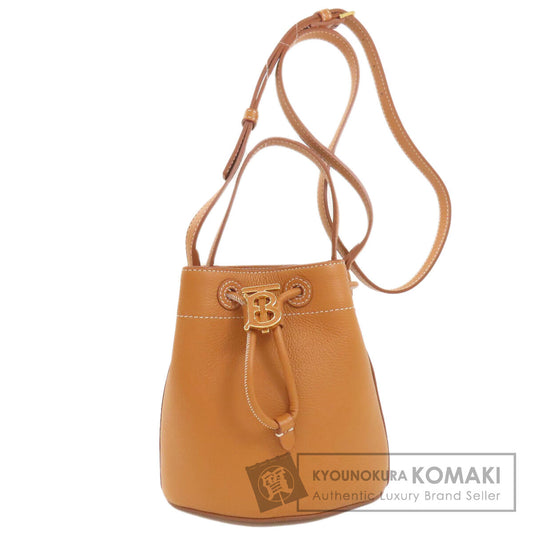 BURBERRY TB logo drawstring bag 2-way Handbag Leather Ladies [Used]