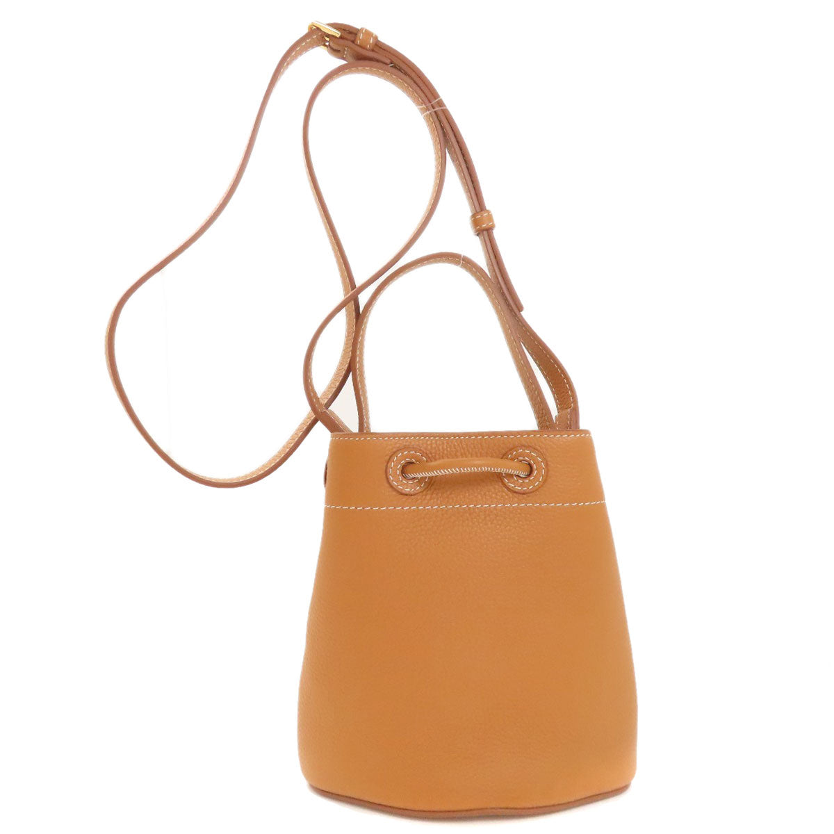 BURBERRY TB logo drawstring bag 2-way Handbag Leather Ladies [Used]