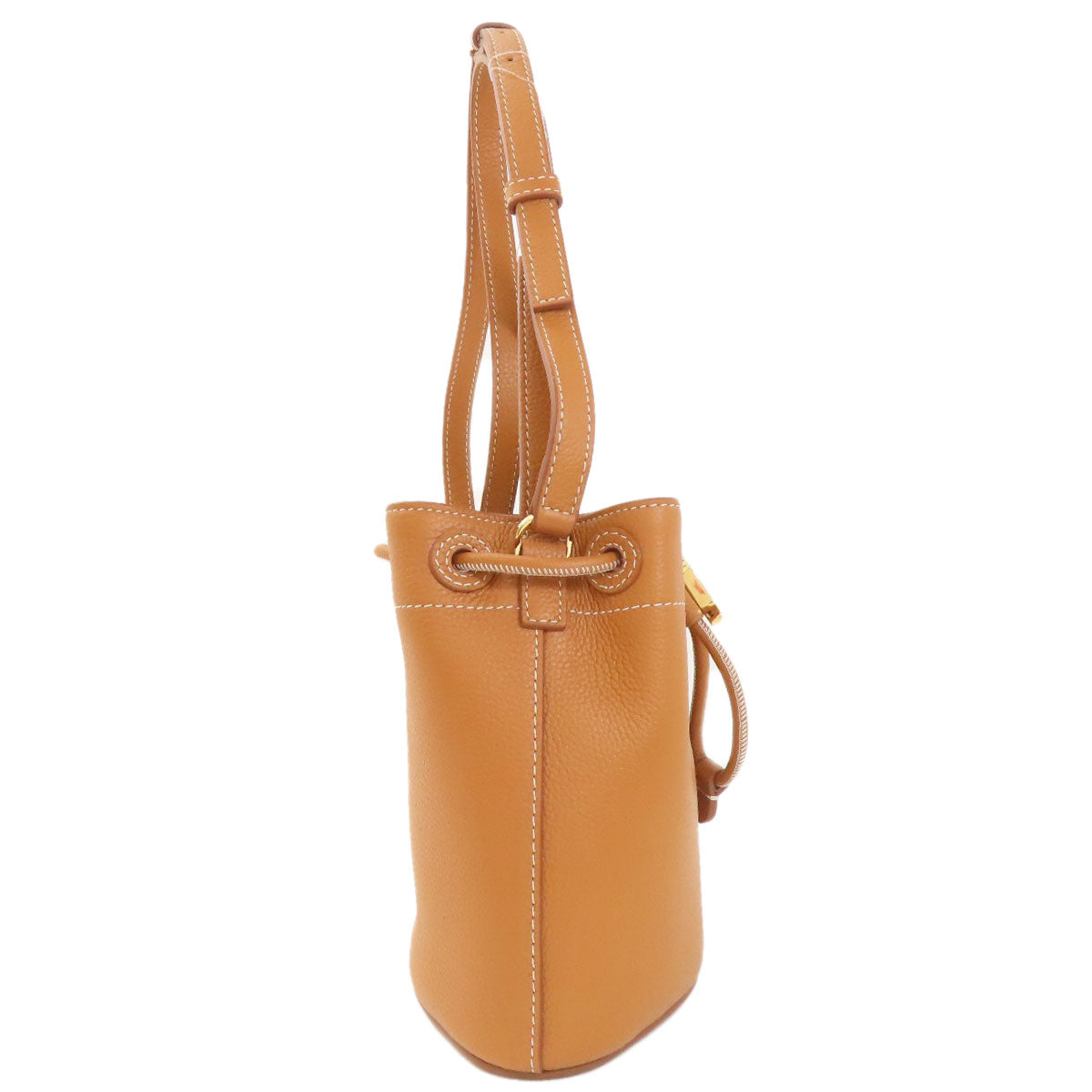 BURBERRY TB logo drawstring bag 2-way Handbag Leather Ladies [Used]