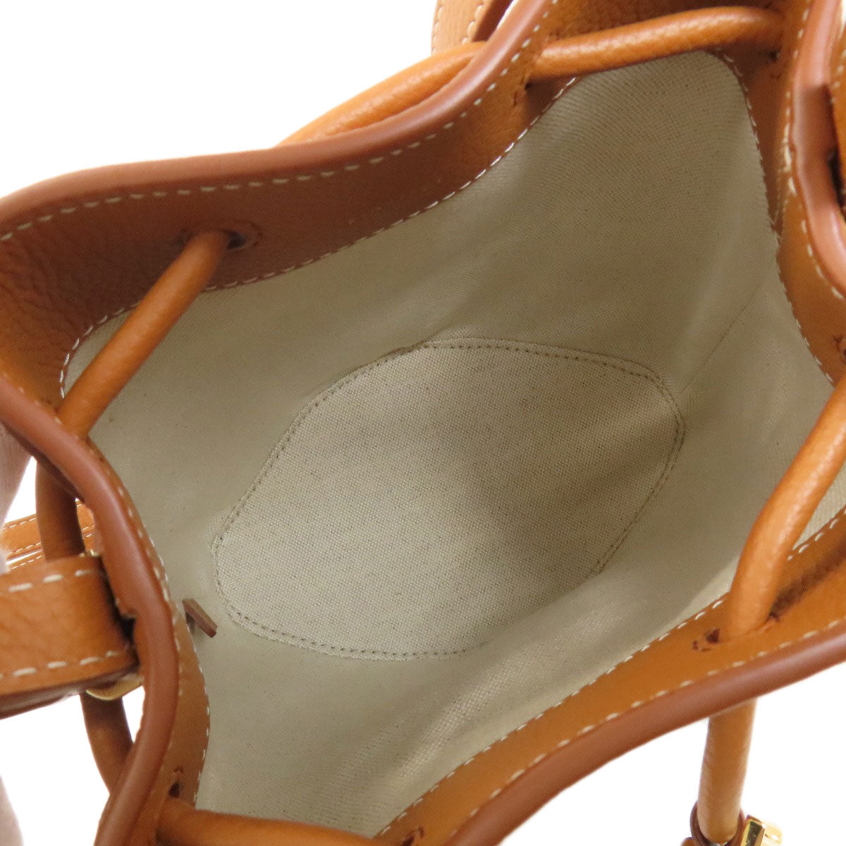 BURBERRY TB logo drawstring bag 2-way Handbag Leather Ladies [Used]