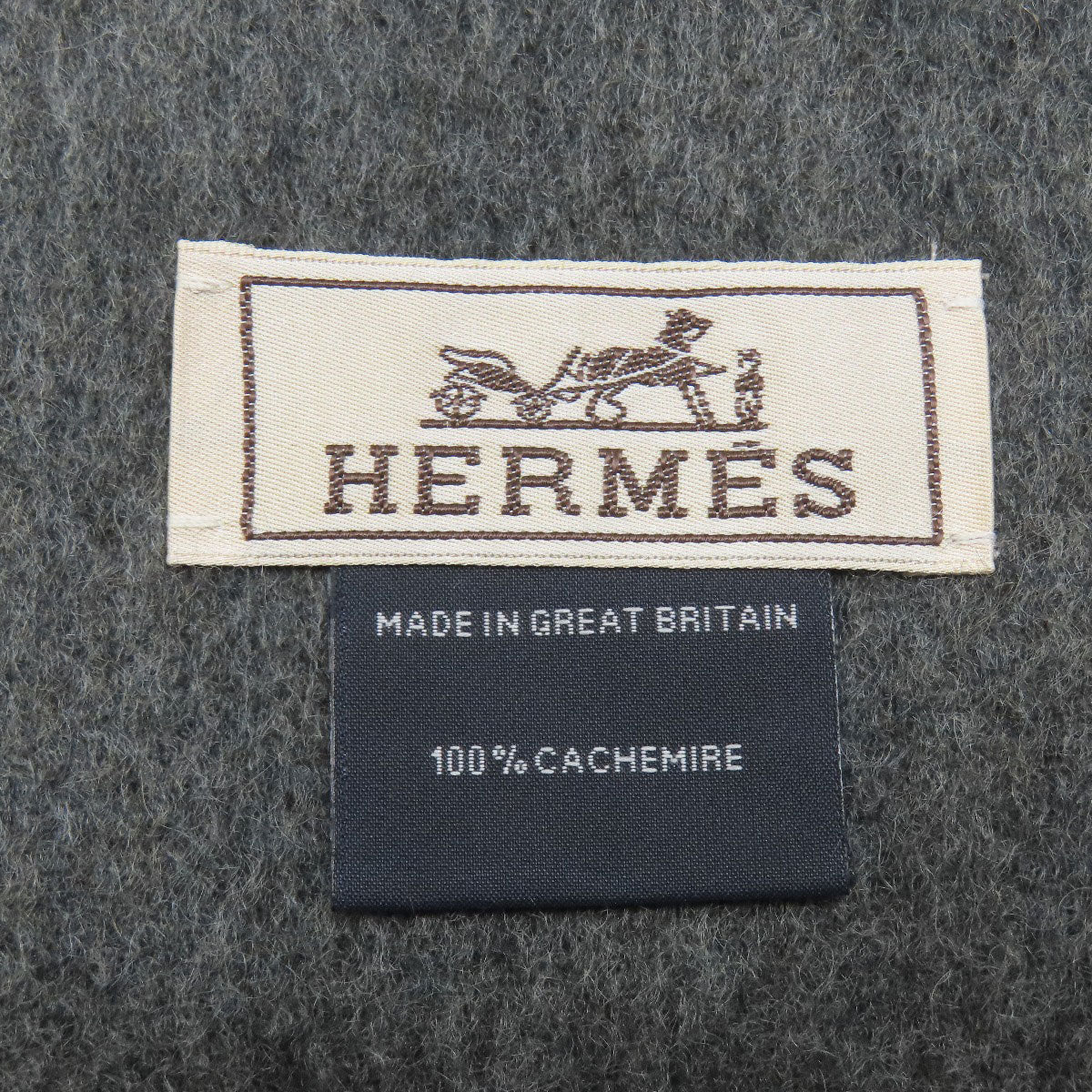 HERMES logo Scarf Cashmere Ladies [Used]