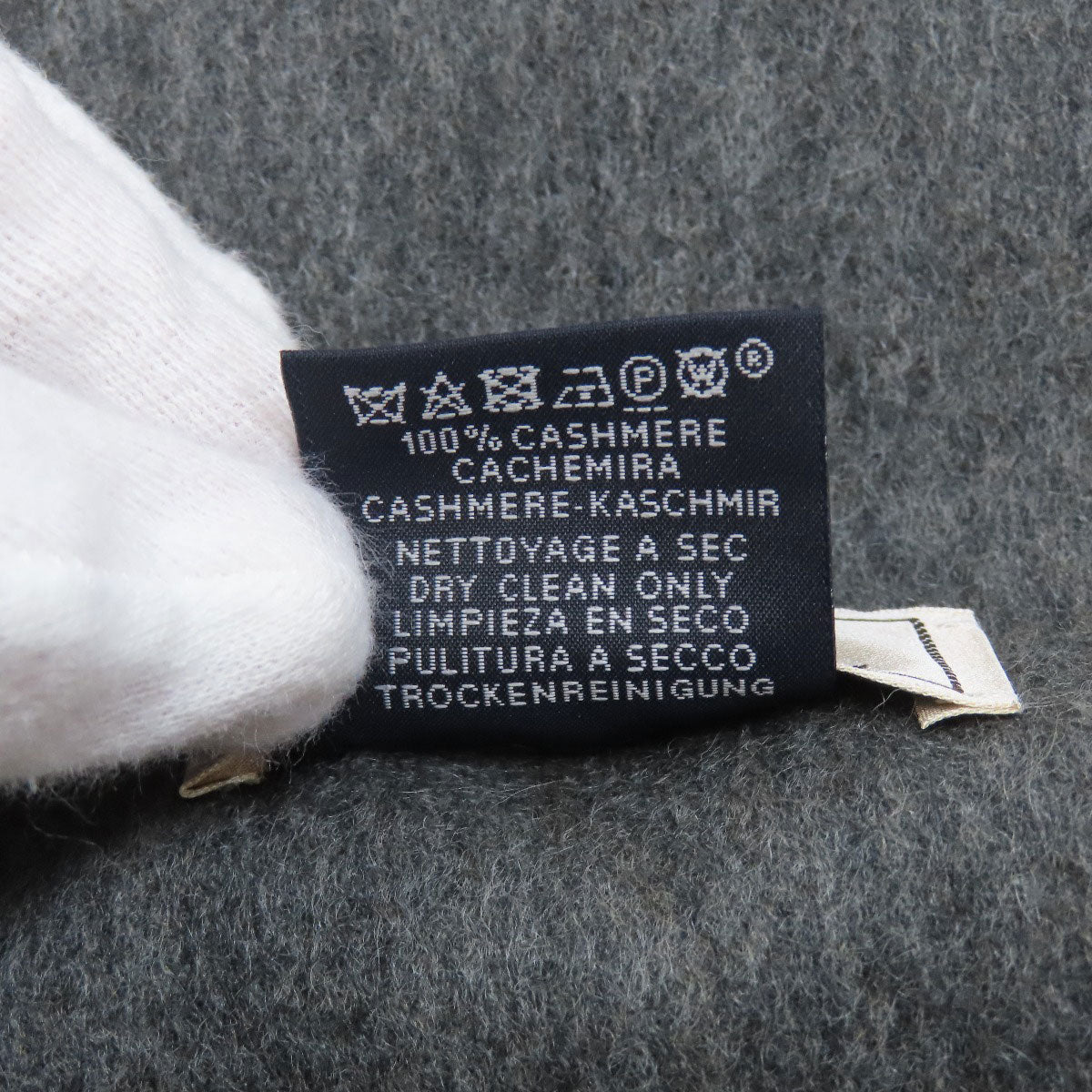 HERMES logo Scarf Cashmere Ladies [Used]