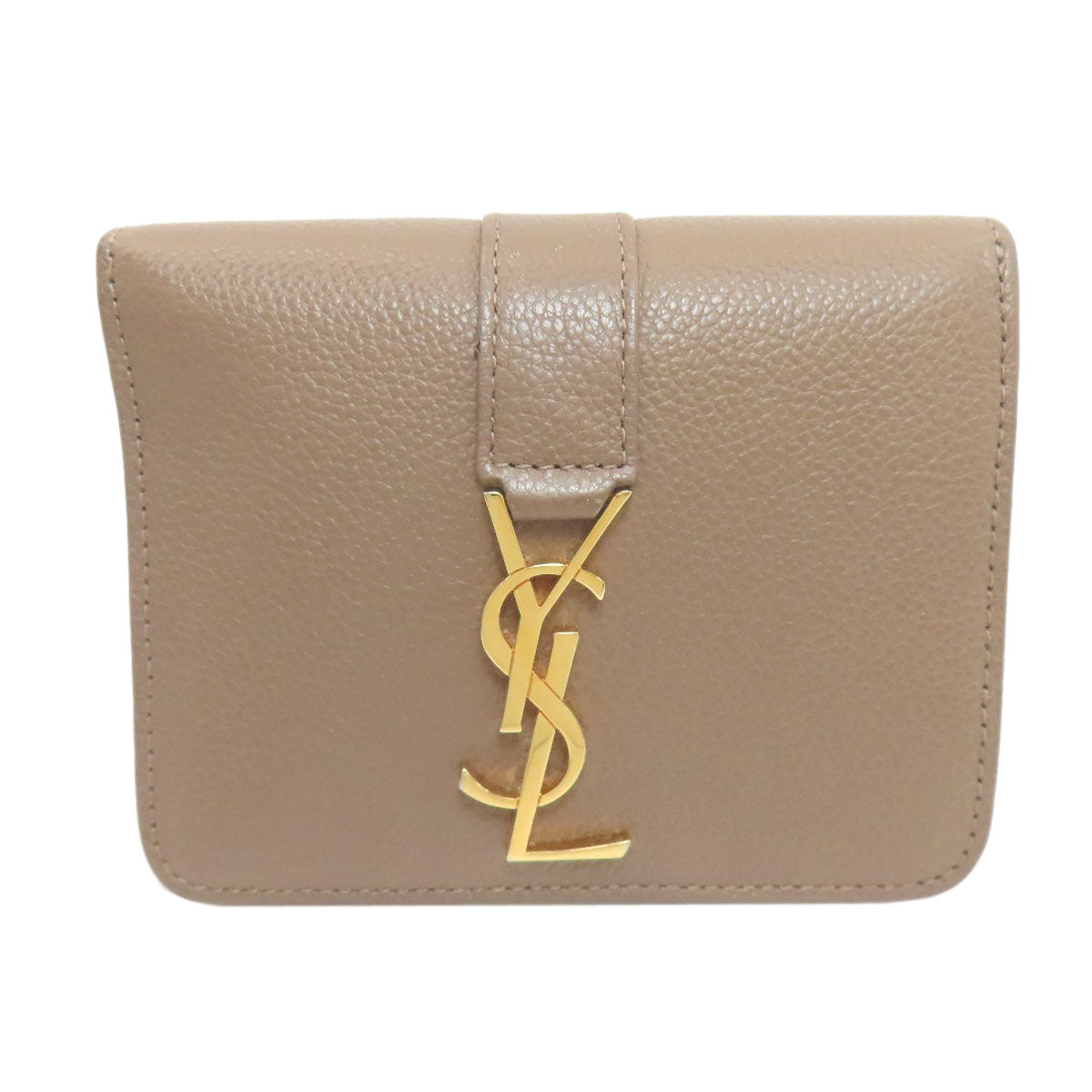 YVES SAINT LAURENT Cassandra Bifold Wallet with Coin Pocket Leather Ladies [Used]