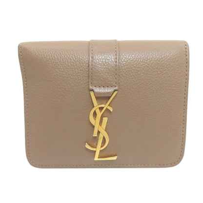 YVES SAINT LAURENT Cassandra Bifold Wallet with Coin Pocket Leather Ladies [Used]