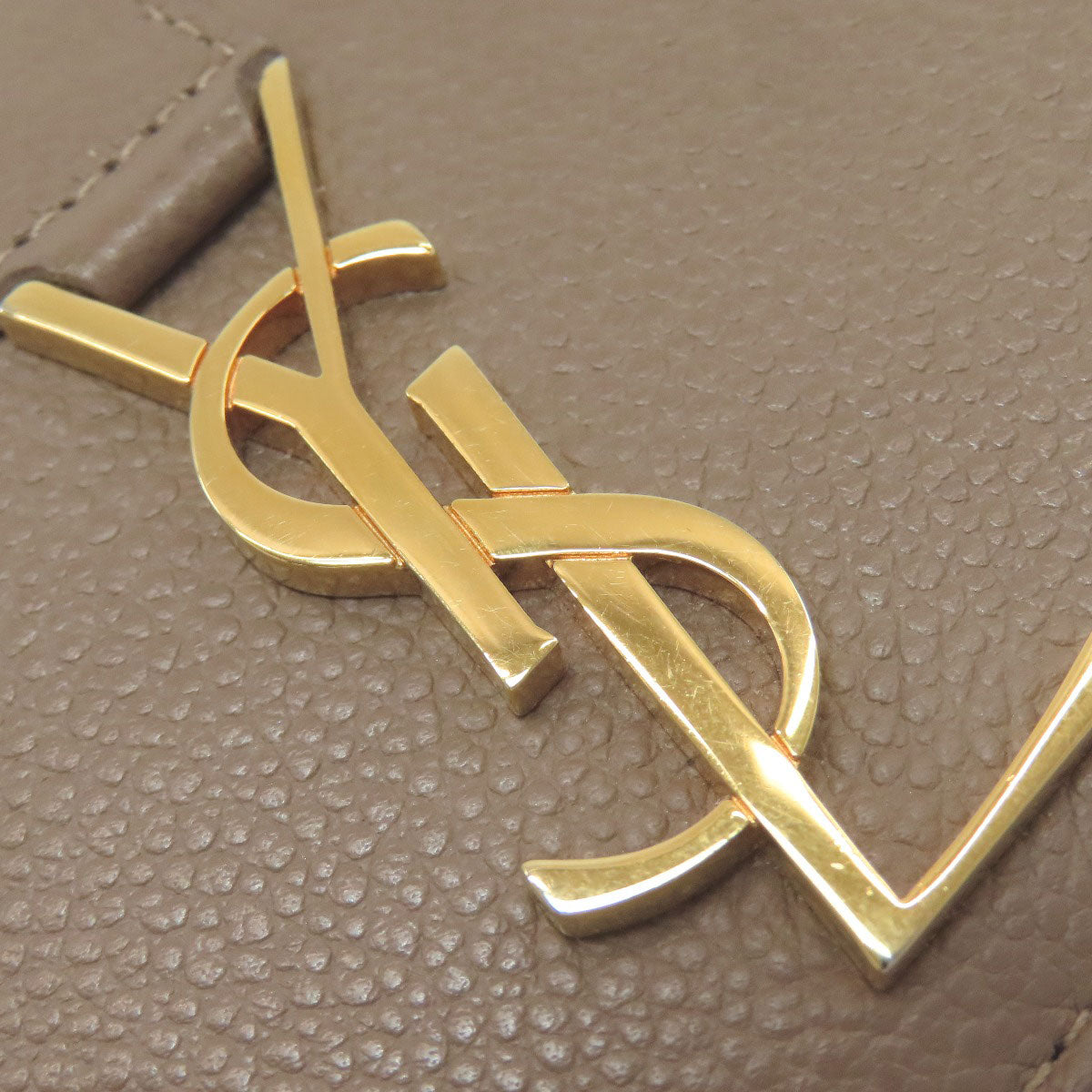 YVES SAINT LAURENT Cassandra Bifold Wallet with Coin Pocket Leather Ladies [Used]