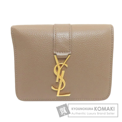 YVES SAINT LAURENT Cassandra Bifold Wallet with Coin Pocket Leather Ladies [Used]
