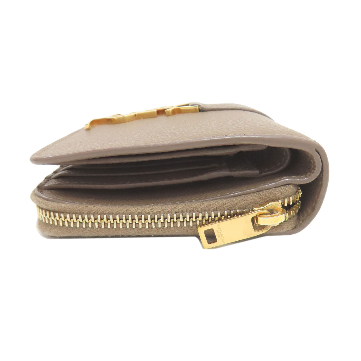 YVES SAINT LAURENT Cassandra Bifold Wallet with Coin Pocket Leather Ladies [Used]