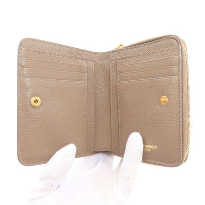 YVES SAINT LAURENT Cassandra Bifold Wallet with Coin Pocket Leather Ladies [Used]