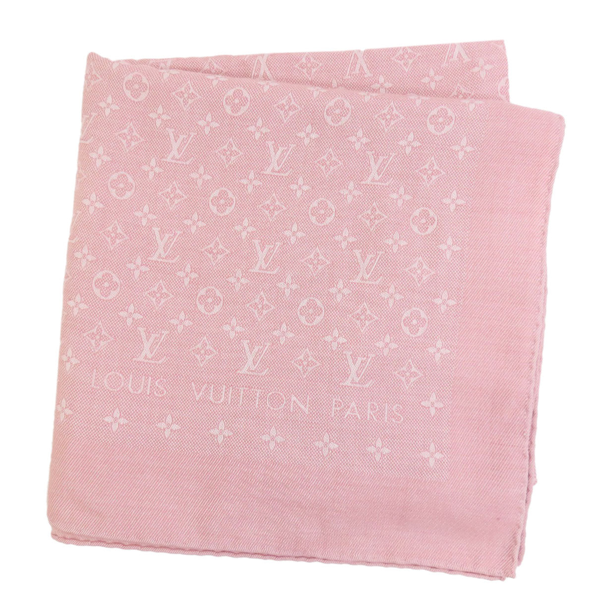 LOUIS VUITTON M77815 Large Square Shawl Monogram Stall wool SilkLadies [Used]