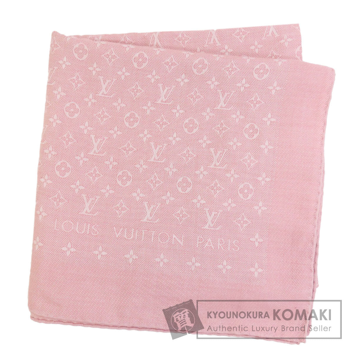 LOUIS VUITTON M77815 Large Square Shawl Monogram Stall wool SilkLadies [Used]