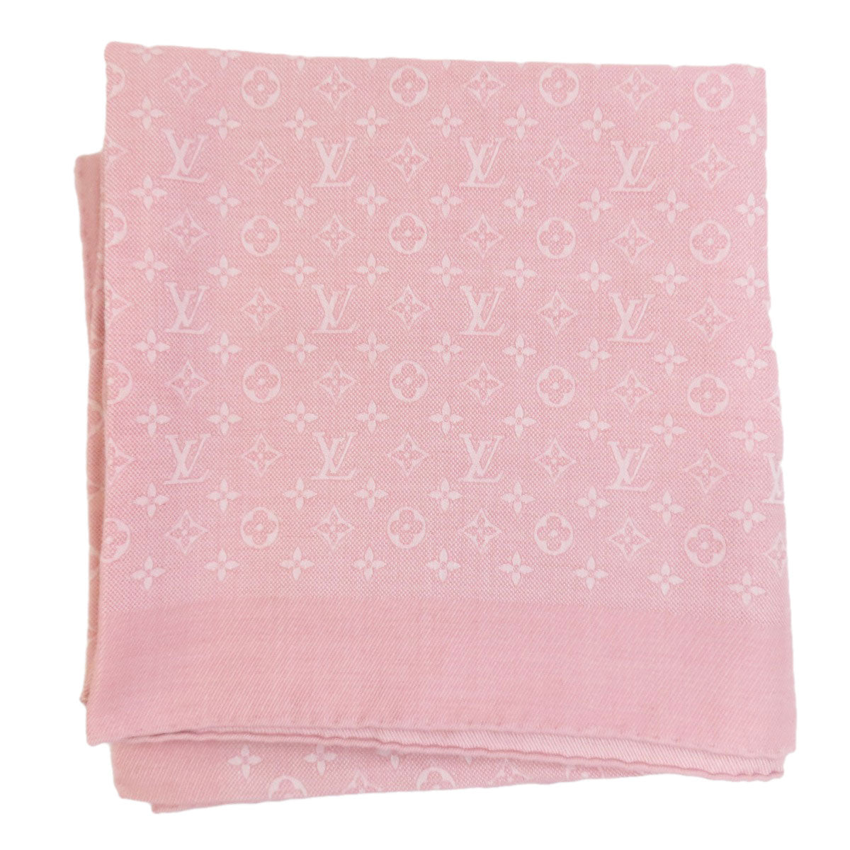LOUIS VUITTON M77815 Large Square Shawl Monogram Stall wool SilkLadies [Used]