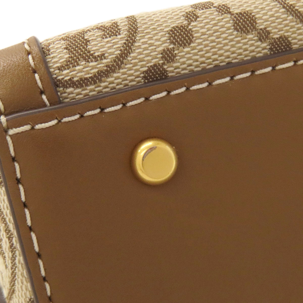 Tory Burch Petit Barrel TMonogram 2WAY Handbag Canvas LeatherLadies [Used]