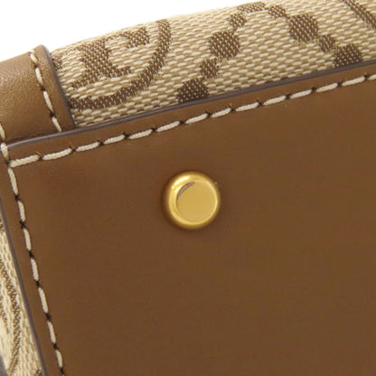 Tory Burch Petit Barrel TMonogram 2WAY Handbag Canvas LeatherLadies [Used]