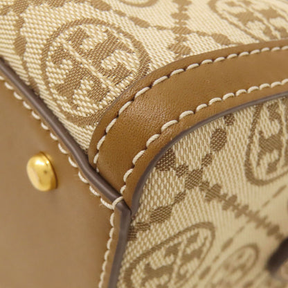 Tory Burch Petit Barrel TMonogram 2WAY Handbag Canvas LeatherLadies [Used]
