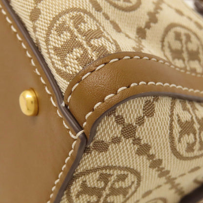 Tory Burch Petit Barrel TMonogram 2WAY Handbag Canvas LeatherLadies [Used]