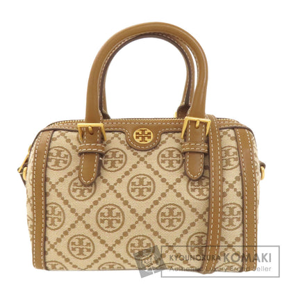 Tory Burch Petit Barrel TMonogram 2WAY Handbag Canvas LeatherLadies [Used]