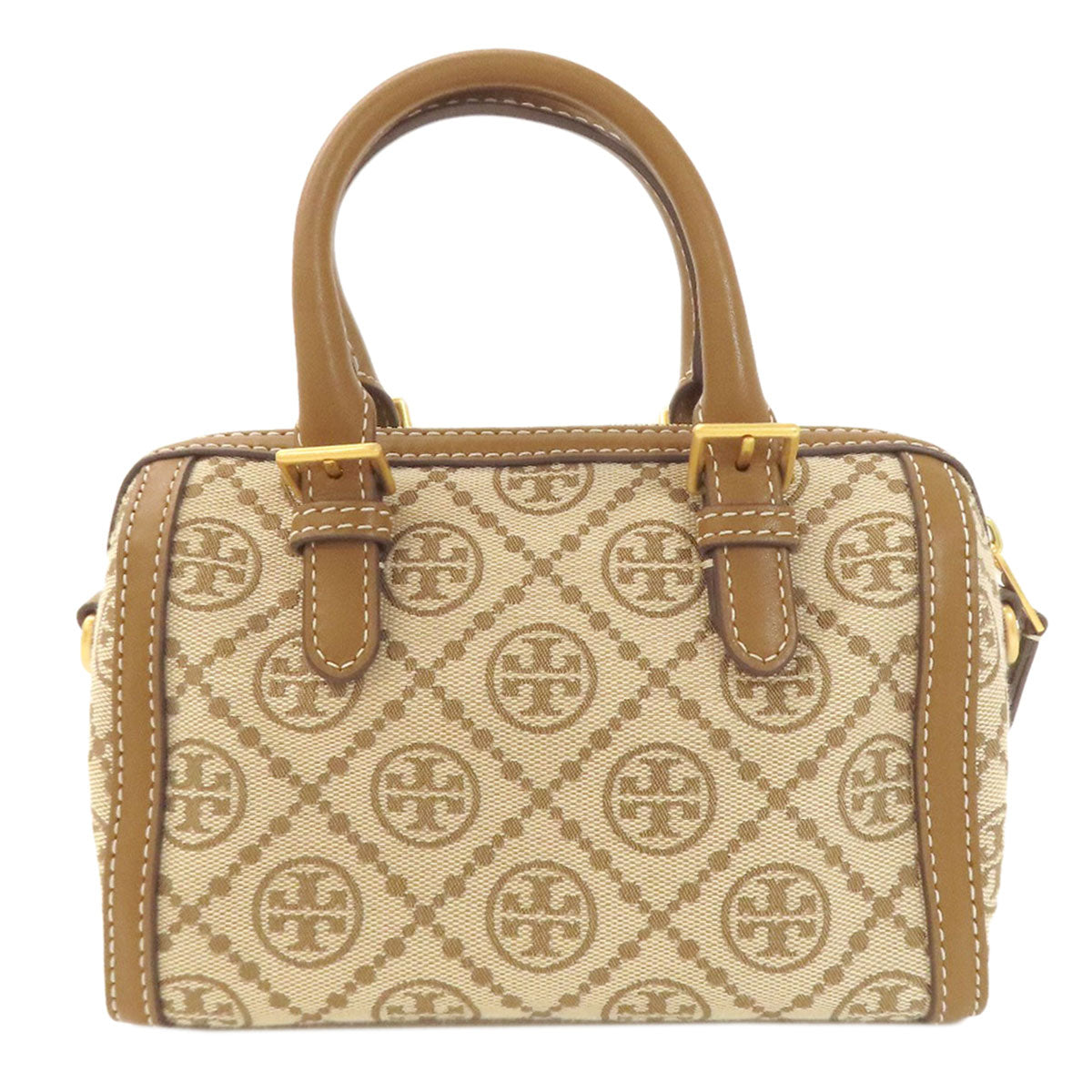 Tory Burch Petit Barrel TMonogram 2WAY Handbag Canvas LeatherLadies [Used]