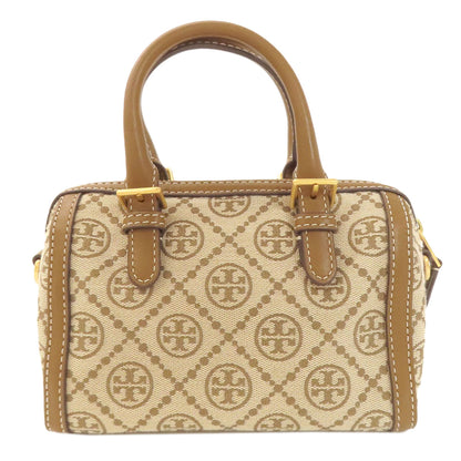 Tory Burch Petit Barrel TMonogram 2WAY Handbag Canvas LeatherLadies [Used]