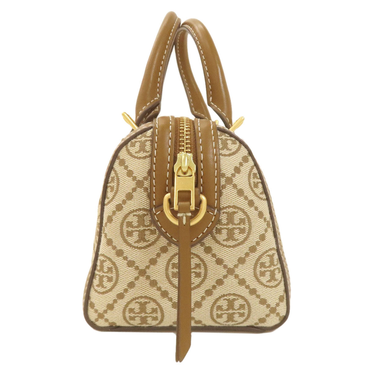 Tory Burch Petit Barrel TMonogram 2WAY Handbag Canvas LeatherLadies [Used]