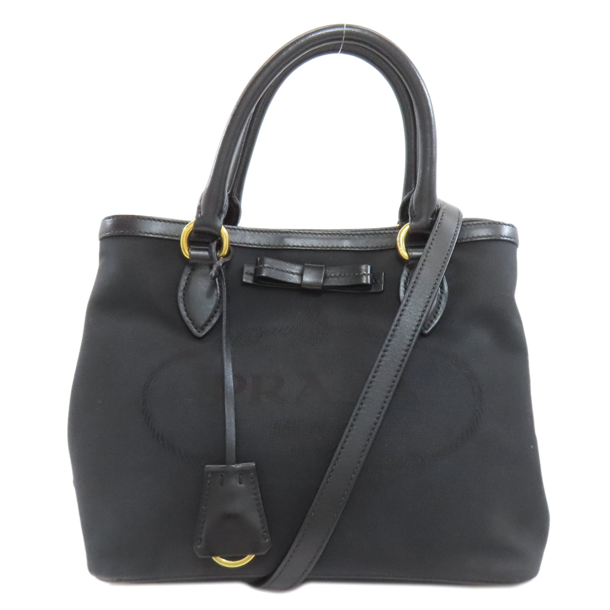 PRADA Fiocco 2WAY Handbag Canvas Ladies [Used]