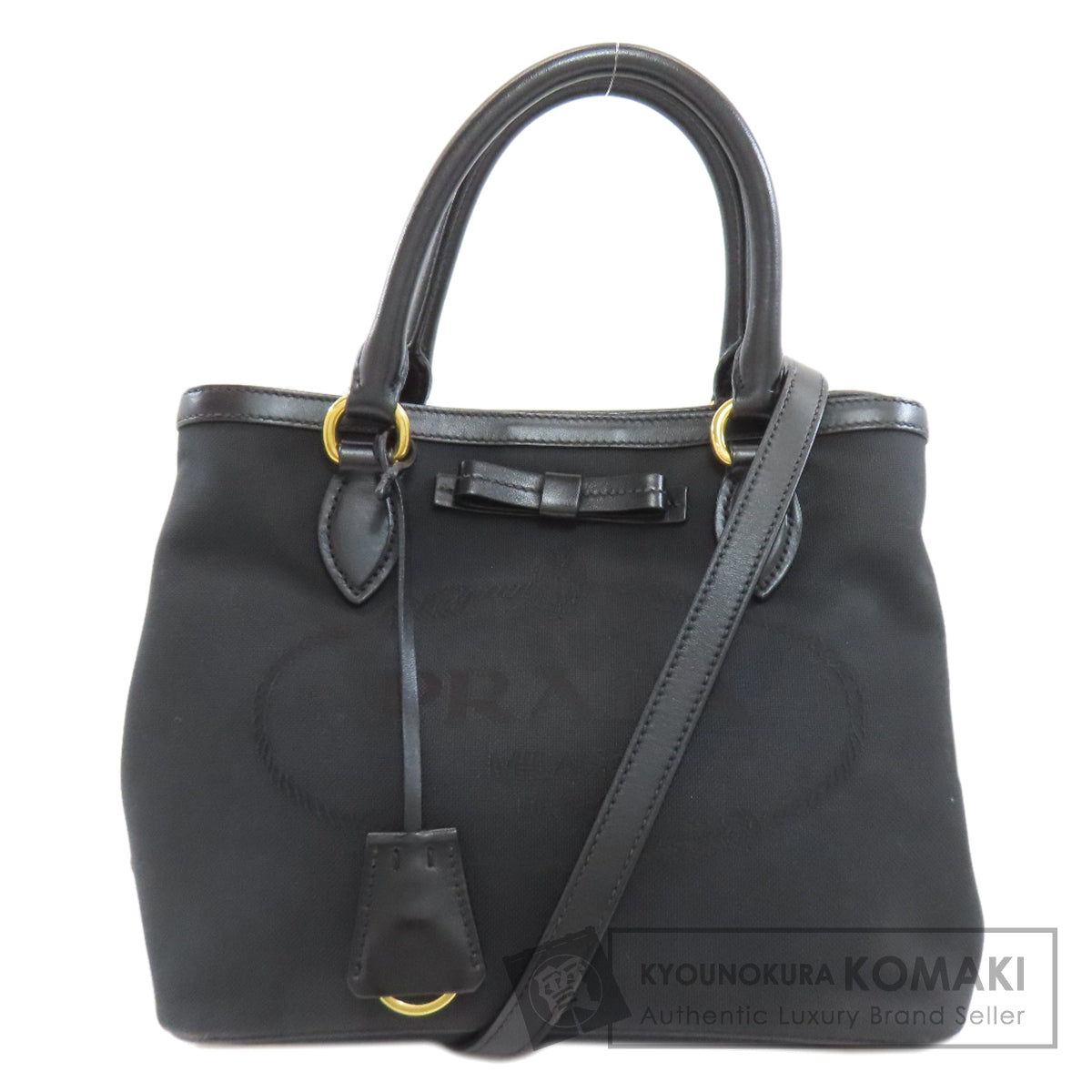 PRADA Fiocco 2WAY Handbag Canvas Ladies [Used]