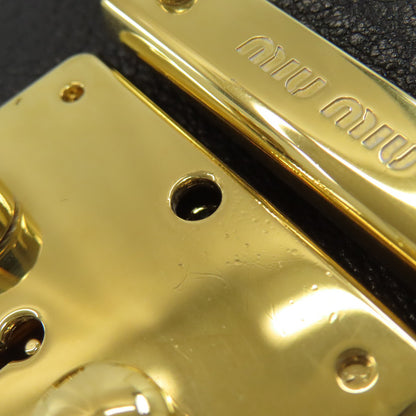 MIUMIU logo Shoulder Bag Leather Ladies [Used]