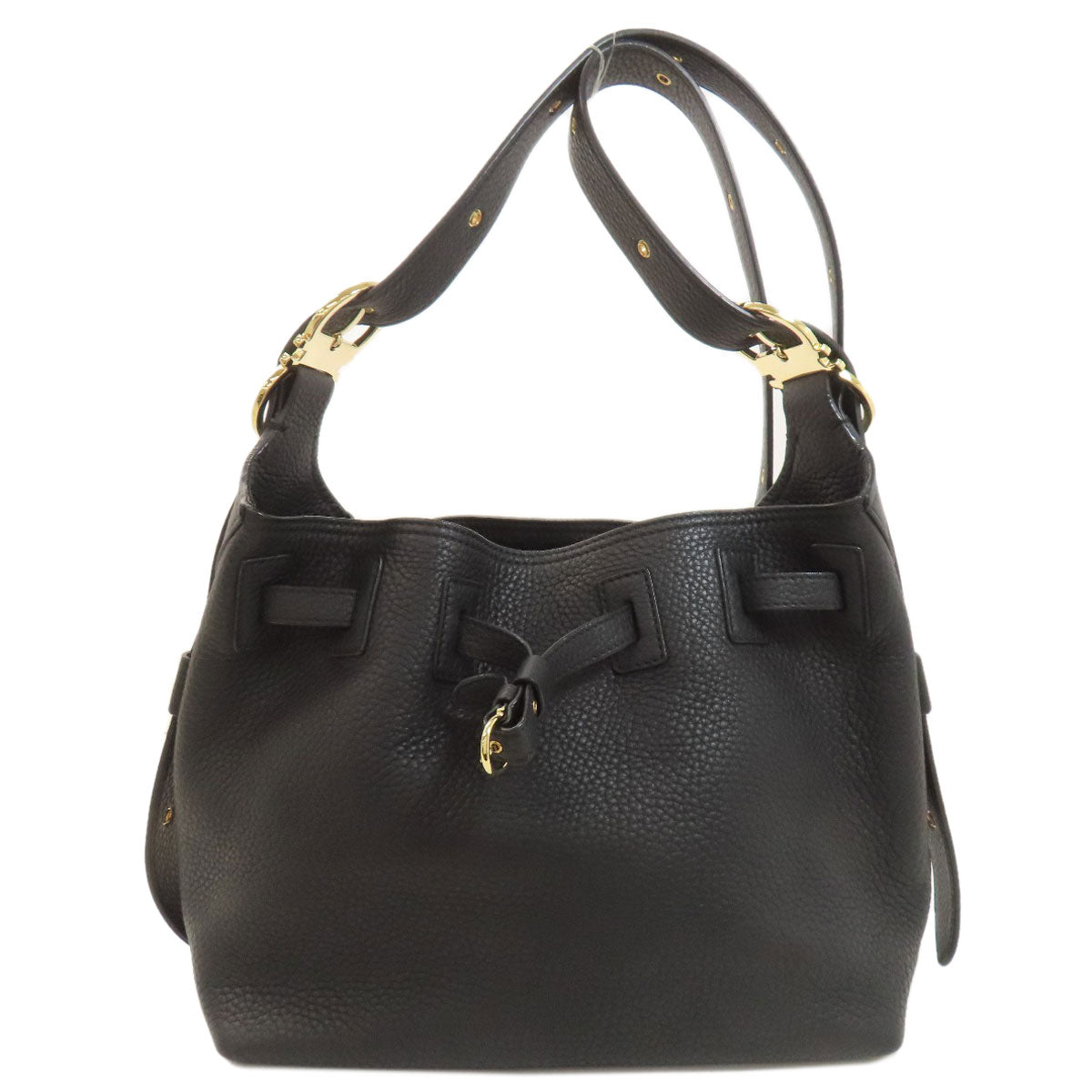 Salvatore Ferragamo Drawstring Belt Shoulder Bag Leather Ladies [Used]