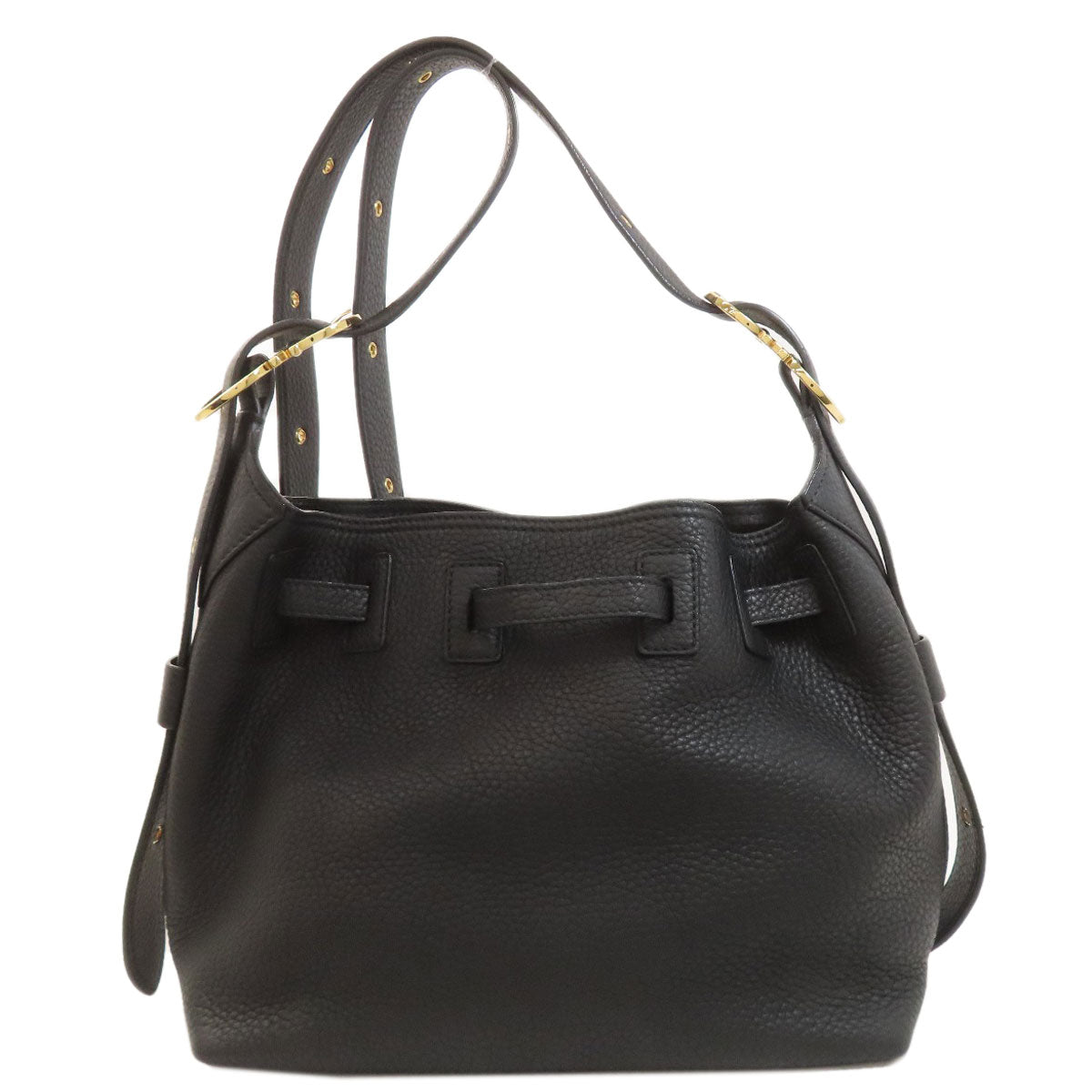 Salvatore Ferragamo Drawstring Belt Shoulder Bag Leather Ladies [Used]