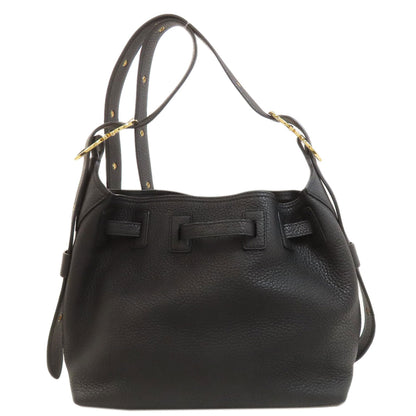 Salvatore Ferragamo Drawstring Belt Shoulder Bag Leather Ladies [Used]