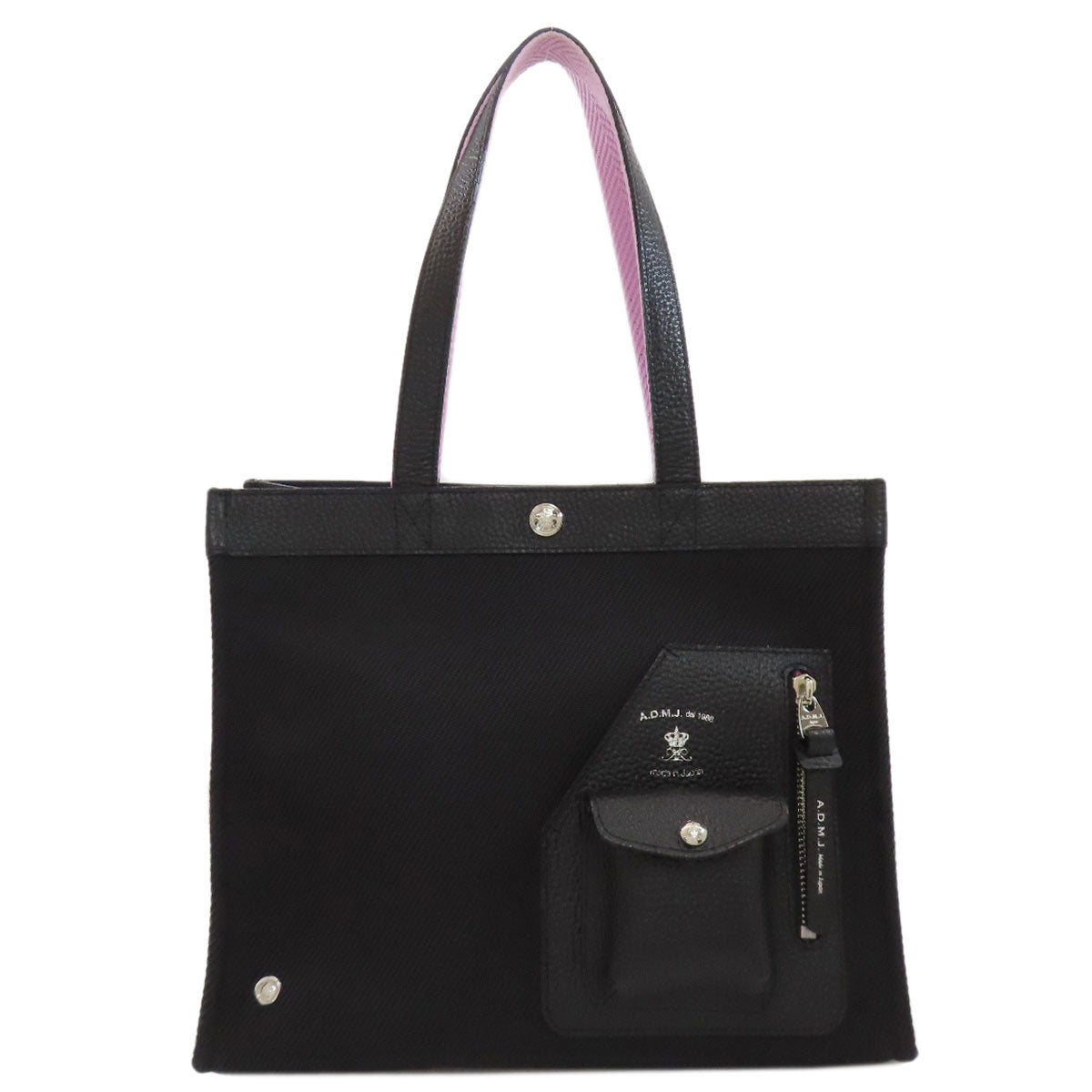 ADMJ Square tote Handbag Nylon canvas LeatherLadies [Used]