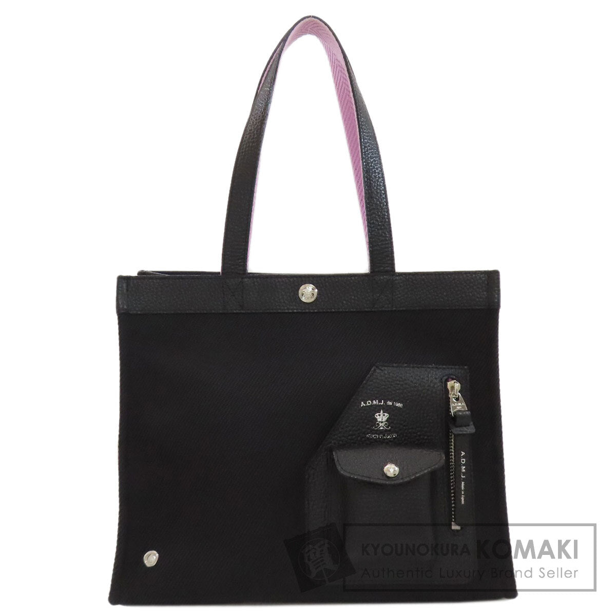 ADMJ Square tote Handbag Nylon canvas LeatherLadies [Used]