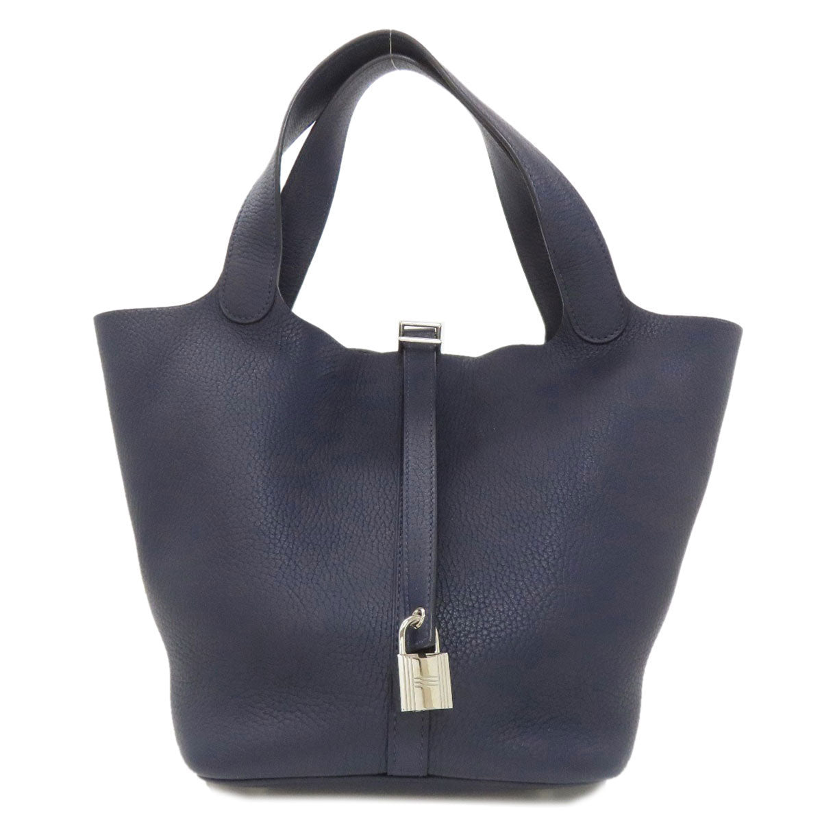 HERMES Picotin Lock MM Blue Nuit SilverHardware Handbag Taurillon Clemence Ladies [Used]