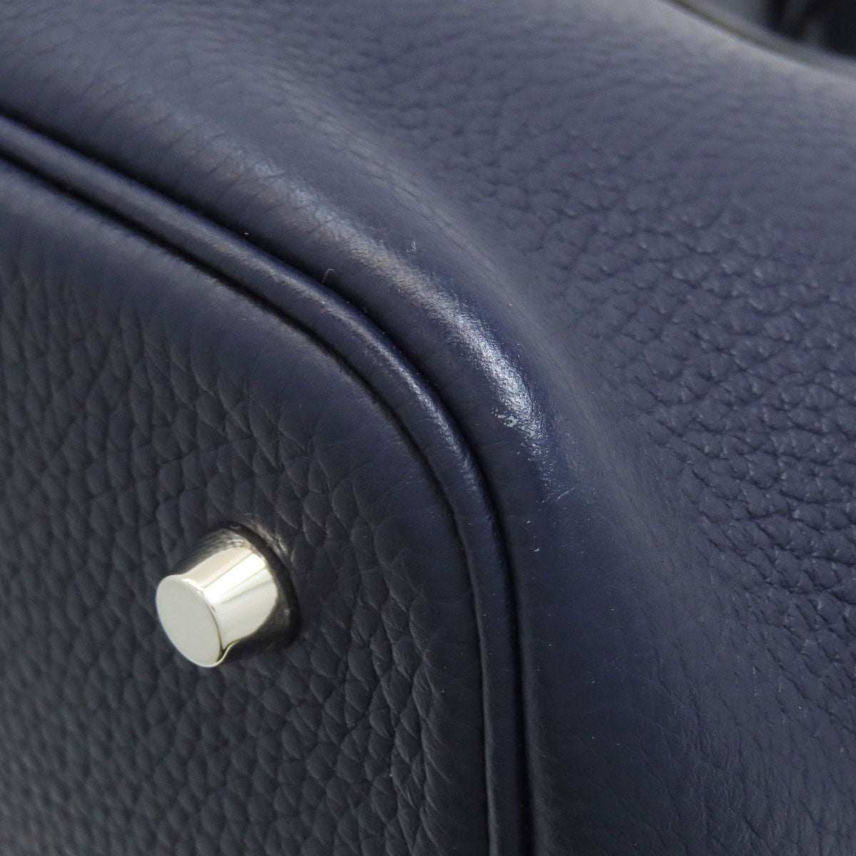 HERMES Picotin Lock MM Blue Nuit SilverHardware Handbag Taurillon Clemence Ladies [Used]