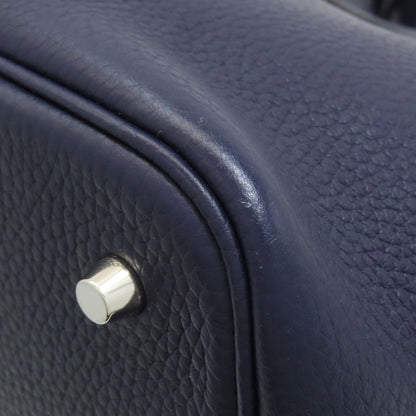 HERMES Picotin Lock MM Blue Nuit SilverHardware Handbag Taurillon Clemence Ladies [Used]