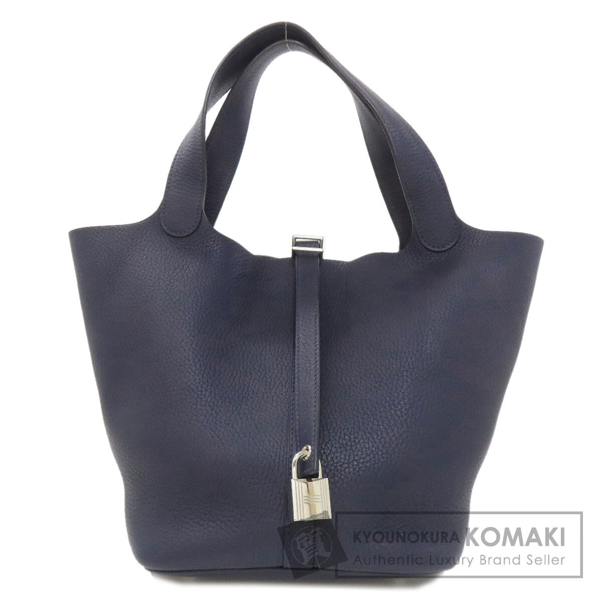 HERMES Picotin Lock MM Blue Nuit SilverHardware Handbag Taurillon Clemence Ladies [Used]
