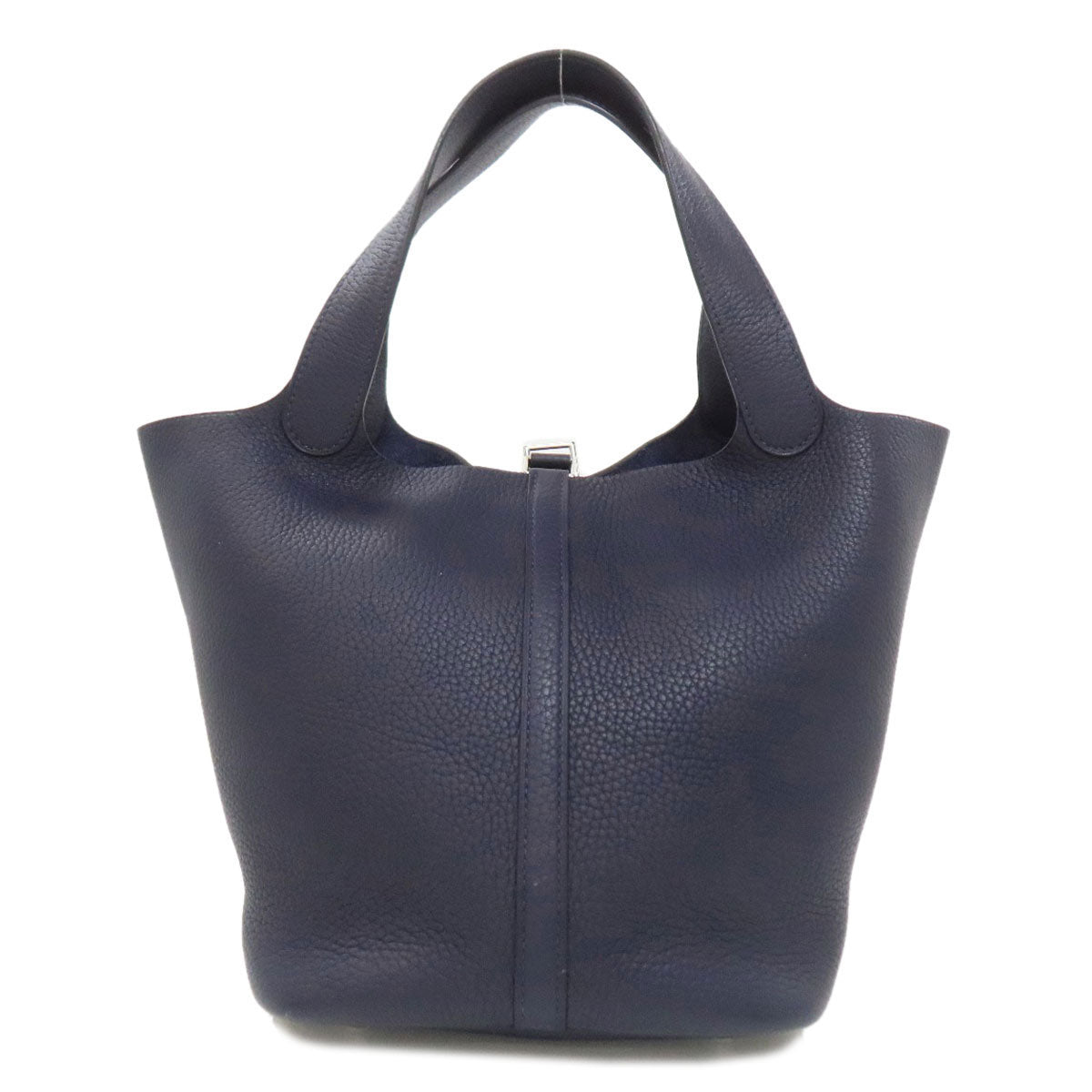 HERMES Picotin Lock MM Blue Nuit SilverHardware Handbag Taurillon Clemence Ladies [Used]