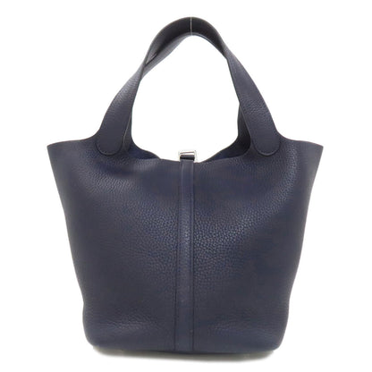 HERMES Picotin Lock MM Blue Nuit SilverHardware Handbag Taurillon Clemence Ladies [Used]