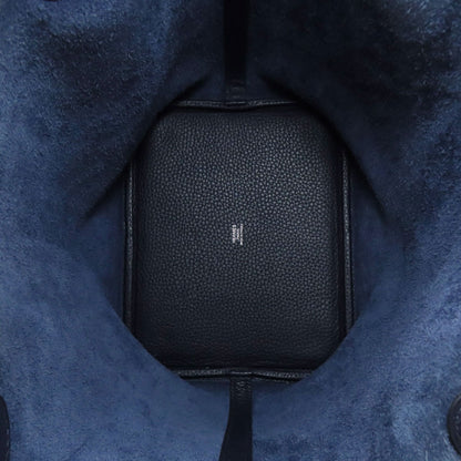 HERMES Picotin Lock MM Blue Nuit SilverHardware Handbag Taurillon Clemence Ladies [Used]