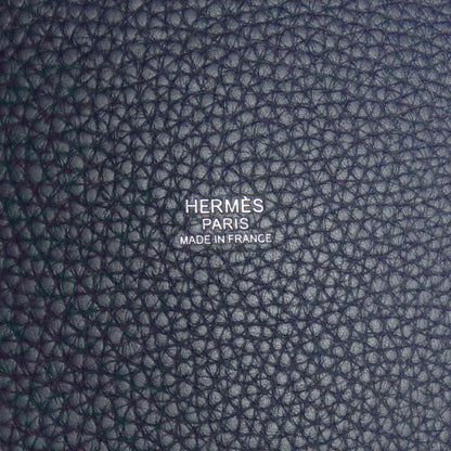 HERMES Picotin Lock MM Blue Nuit SilverHardware Handbag Taurillon Clemence Ladies [Used]