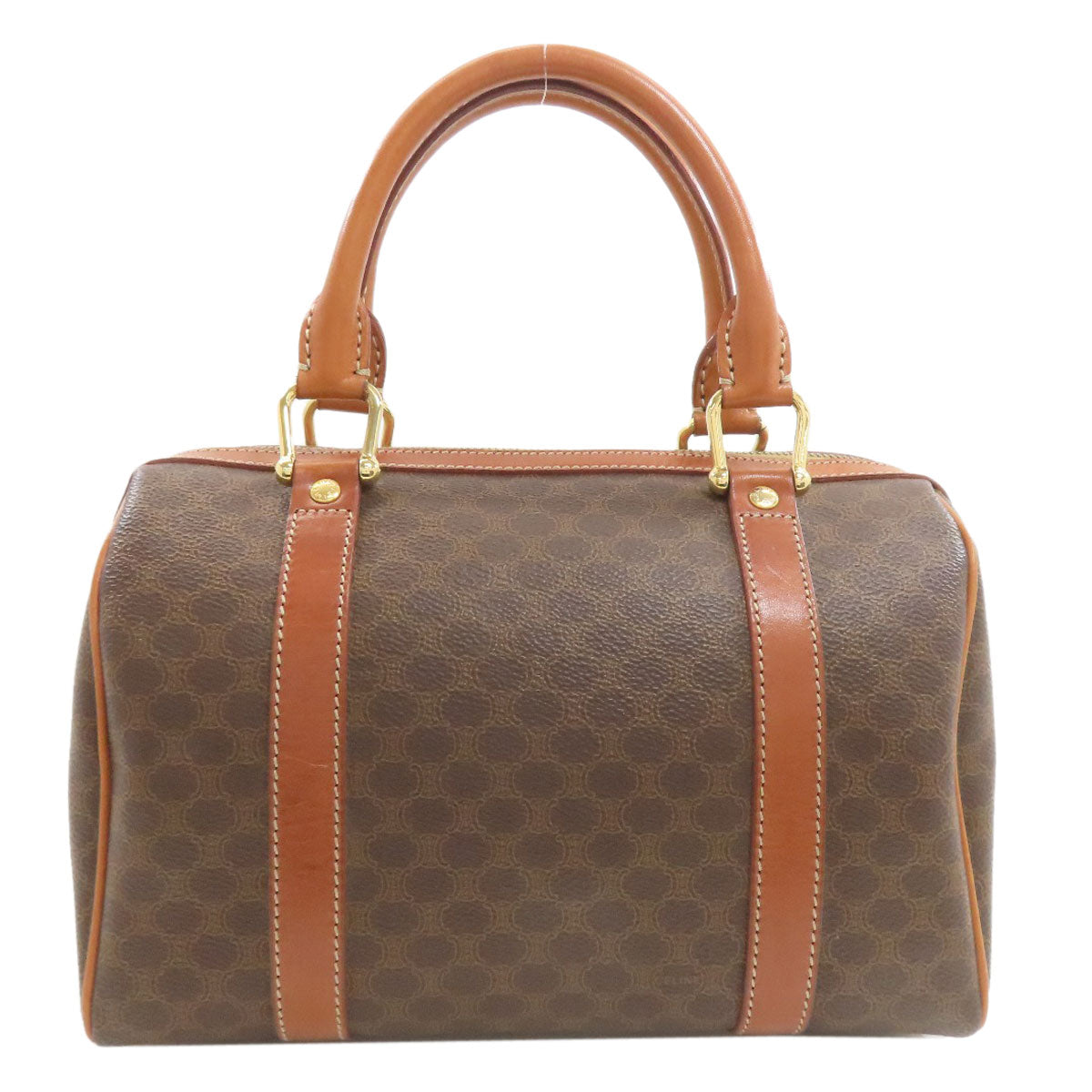 CELINE Macadam pattern Boston bag Leather Ladies [Used]