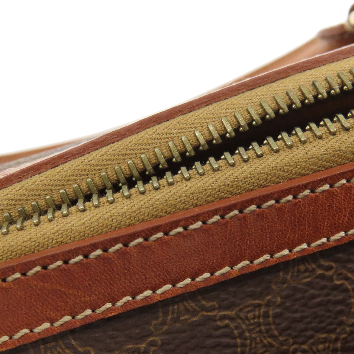 CELINE Macadam pattern Boston bag Leather Ladies [Used]