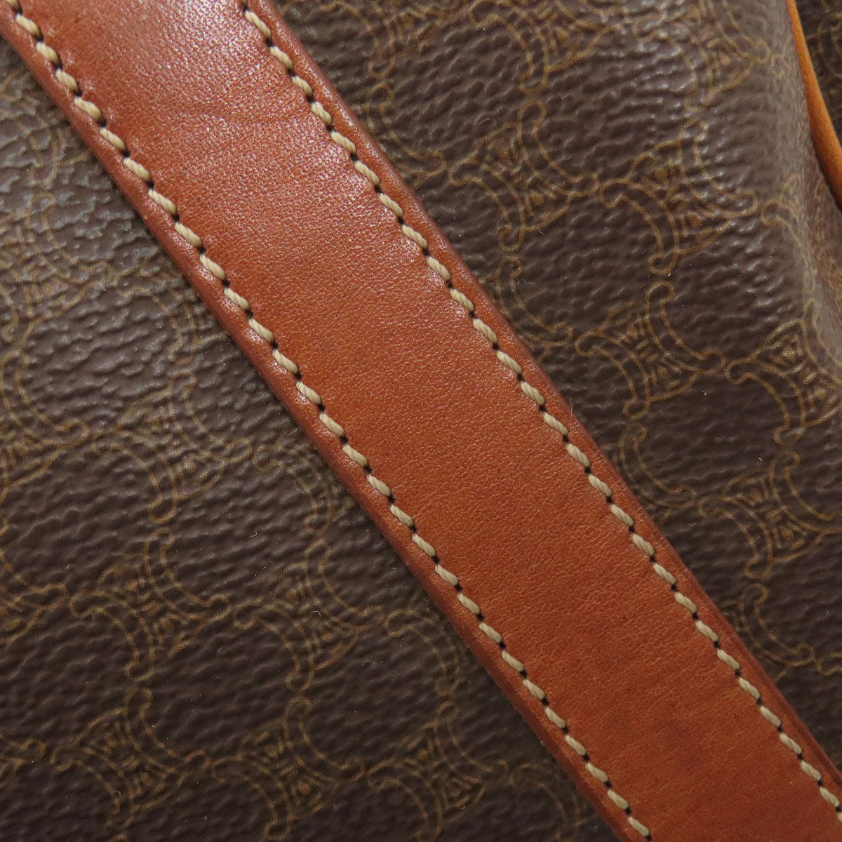 CELINE Macadam pattern Boston bag Leather Ladies [Used]