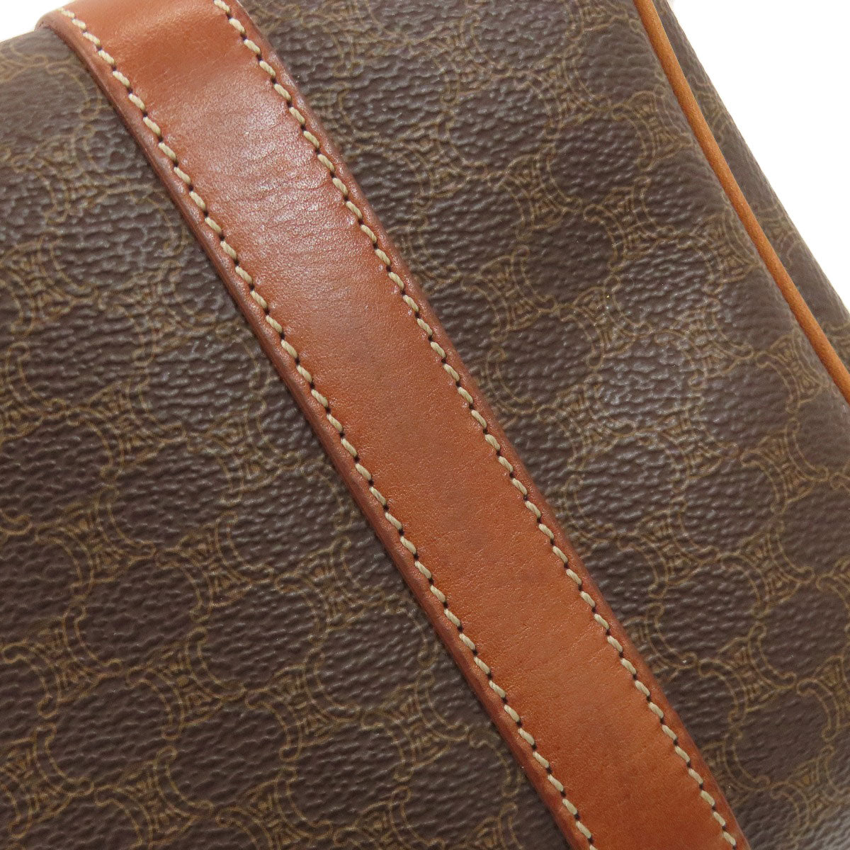 CELINE Macadam pattern Boston bag Leather Ladies [Used]