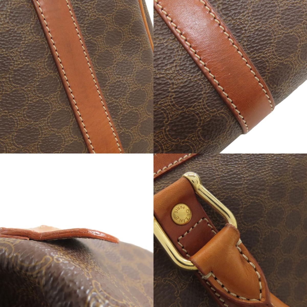 CELINE Macadam pattern Boston bag Leather Ladies [Used]